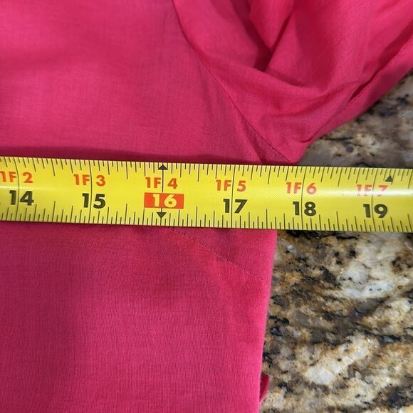 Tory Burch Claudia Long Sleeve Orange Trim Tunic Top In Pink Size 4 - Picture 10 of 11